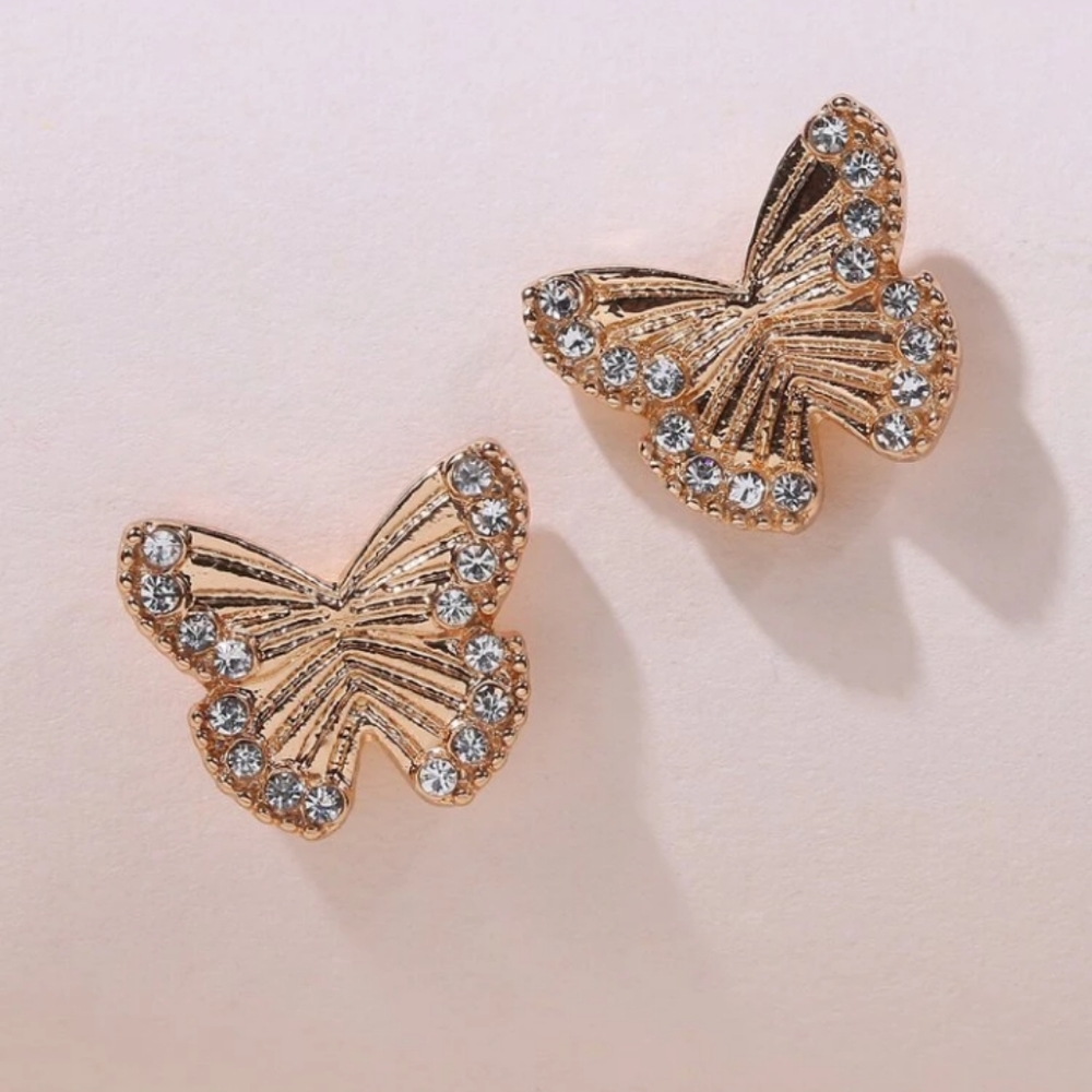Butterfly diamond earrings